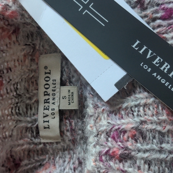 Liverpool Pink Knitted Confetti Dot Sleeveless Mock Neck Sweater Vest Top Small - Picture 4 of 7